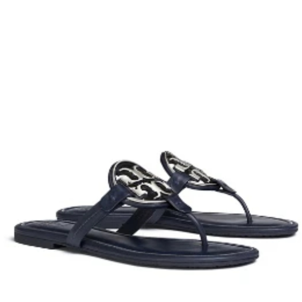New Tory Burch  Metal Miller Sandals size 7.5